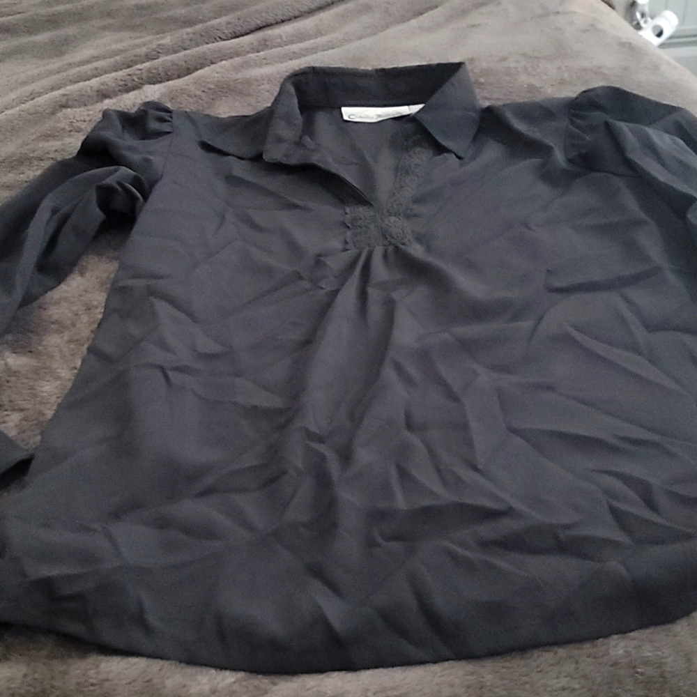 CLAUDIA RICHARDS LARGE BLACK BLOUSE